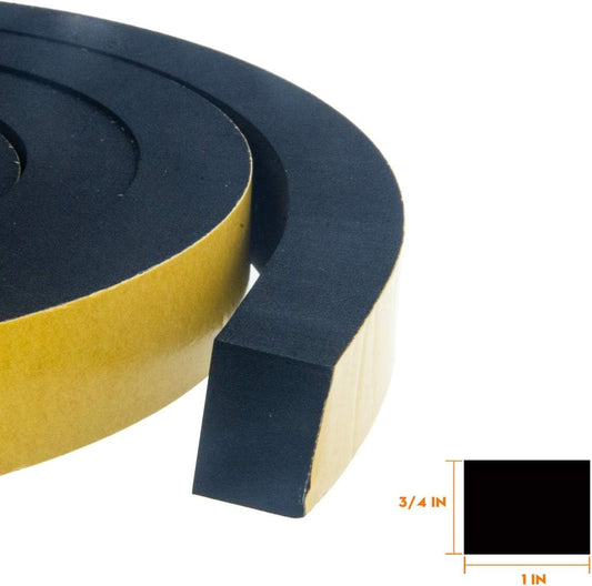 CloudBuyer_Weather_Stripping_Foam_2-Pack,_1_Inch_Wide_X_3/4_Inch_Thick,_Insulation_Strips_with_Adhesive_for_Door_&_Automotive,_Air_Conditioner_Seal_(13_Feet_Total,_6.5_Feet/Roll)