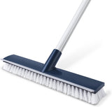 BOOMJOY Floor Scrub Brush with Long Handle, 2 in 1 Scrape and Brush, Stiff Bristles for Cleaning Bathroom, Patio, Garage, Kitchen, Deck, Tile