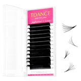 TDANCE Easy Fan Lash Extension Rapid Blooming Volume Eyelash Extensions C CC D DD J B L Curl 0.03-0.12mm Thickness Easy Fan Volume Lashes Self Fanning Eyelashes Extension (D-0.07,14-19mm) Makeup Cosmetic