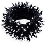 FULLBELL Black and White Christmas Decorations, Black Christmas Lights 33ft 100 LED with Memory Function, 8 Modes Gothic String Lights for Tree, Goth Home, Indoor Outdoor