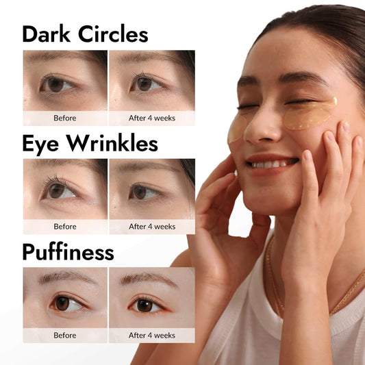 MIZON_Under_Eye_Patches_for_Puffy_Eyes_&_Dark_Circles,_24K_Gold_&_Snail_Mucin,_60_Pcs_–_Anti-Wrinkle_Collagen_&_Peptide_Formula_–_Moisturizing_Korean_Eye_Mask_for_Elasticity