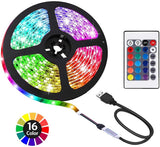 ACONDE 6.56 feet/9.84 feet USB LED Strip Lights, DIY Indoor Decoration, TV Backlight, 24 Keys Remote