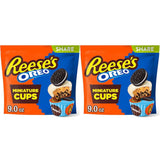 REESE'S OREO Milk Chocolate & White Creme Cups Filled With Peanut Butter & OREO Cookies Pieces Miniatures Stand Up Bag, 9 oz