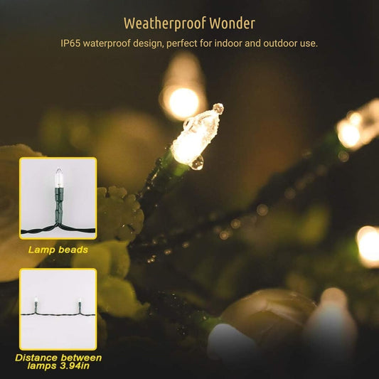 koopower_33ft_100_LED_Battery_Operated_Christmas_Lights_with_Timer_(8_Modes),_IP65_Waterproof_for_Christmas_Tree,_Green_String,_Warm_White