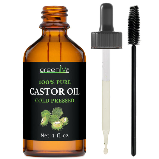 GreenIVe_-_100%_Pure_Castor_Oil_-_Cold_Pressed_-_Hexane_Free_-_Exclusively_on_Amazon_(4_Fl_Oz_(Pack_of_1))