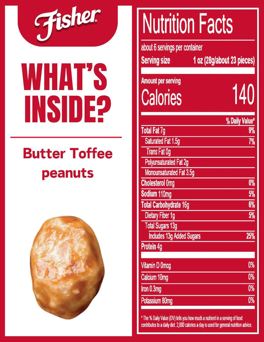 Fisher_Snack_Butter_Toffee_Peanuts,_5.5_Ounces,_No_Artificial_Colors_or_Flavors