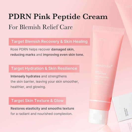 medicube PDRN Pink Hyaluronic Moisturizing Cream | Blemish Recovery, Relief & Hydrating Care | Restores Skin Elasticity & Glow | Korean Skincare for Even Skin Tone & Pore Care