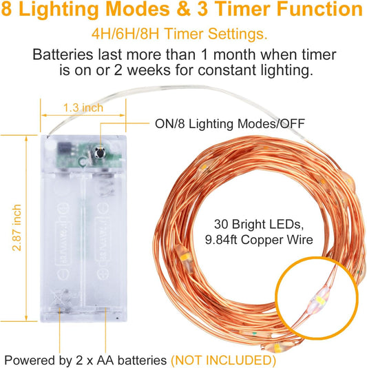 innolife_6_Pack_LED_Fairy_String_Lights_Battery_Operated_with_Remote_Control_&_Timer,_10_Ft_30_LED_Copper_Wire_Twinkle_Lights_for_Bedroom_Christmas_Wedding_Party_Indoor_Outdoor_Decoration