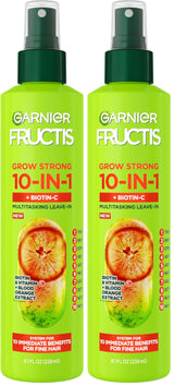 Garnier Fructis Grow Strong Thickening 10-in-1 Spray, Biotin-C, 8.1 Fl Oz