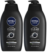 NIVEA MEN Real Madrid Limited Edition Design Active Clean Body Wash with Natural Charcoal for Normal to Oily Skin, 3-in-1 Charcoal Body Wash, Face and Hair