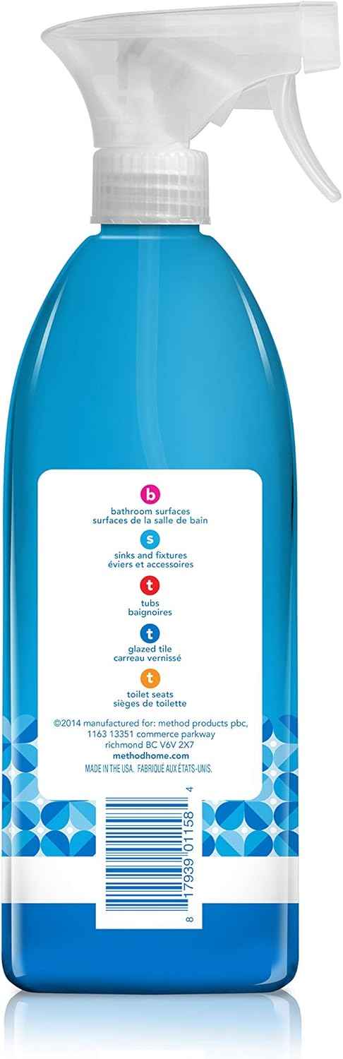 Method Antibacterial Bathroom Cleaner, Spearmint, Removes Mold + Mildew stains, 28 Fl Oz