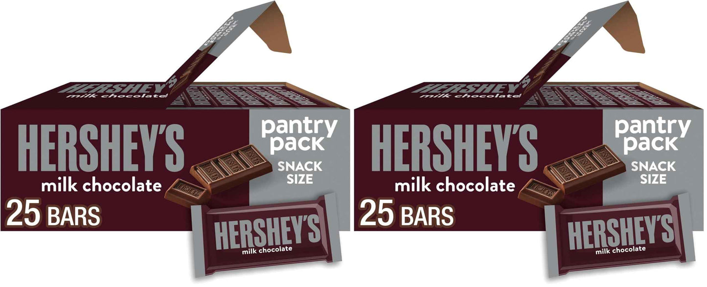 HERSHEY'S Milk Chocolate Snack Size, Candy Bars, 11.25 oz