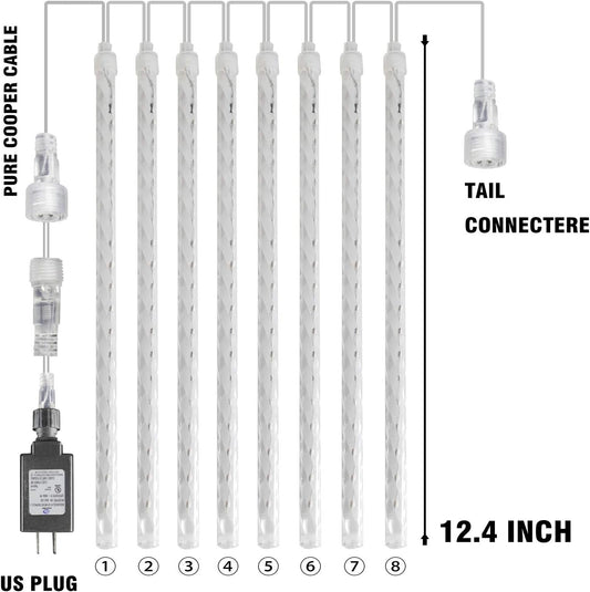 FUNPENY_Meteor_Shower_Rain_Lights,_288/864_LED_Christmas_Lights_Icicle_Snow_Falling_Halloween_Light_Outdoor_Raindrop_Light,_30cm_8_Tubes_Xmas_Tree_Holiday_Christmas_Halloween_Decoration,_Blue