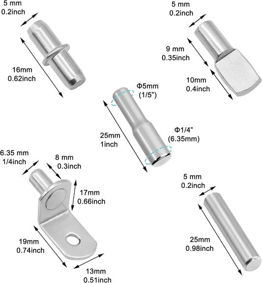 144_Pcs_Shelf_Pins_Pegs_Kit,5_Styles_Metal_Shelf_Support_Pegs,Cabinet_Pegs_for_Shelves,Dual_Diameter_Shelf_Pins_with_Silicone_Covers,Shelf_Bracket_Holders_for_Furniture_Glass_Corner_&_Wood_Shelves