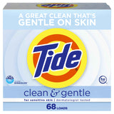 Tide Clean and Gentle Powder Laundry Detergent, Unscented, 68 Loads, 77 oz