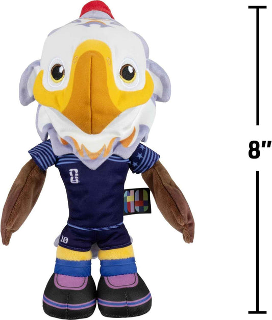 Jazwares FIFA® World Cup 2026 USA 8-Inch Plush - Official Clutch™ Bald Eagle Mascot with Blue Uniform, Soft Collectible Toy for Fans - Ages 3+