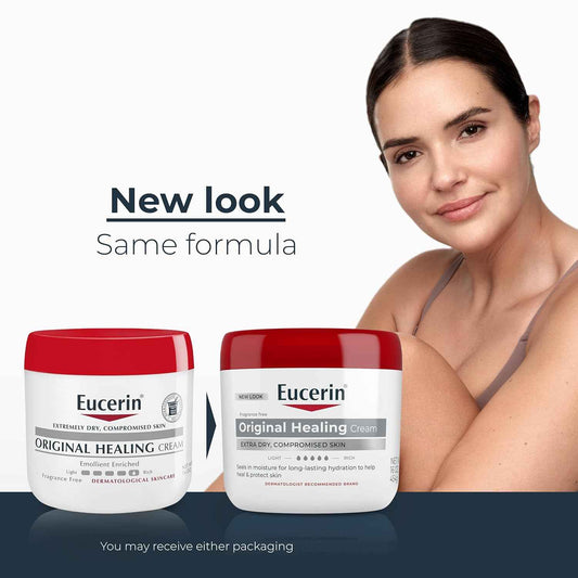 Eucerin Original Healing Cream, Unscented Body Cream for Extremely Dry, Sensitive and Compromised Skin, Emollient Enriched Body Moisturizer