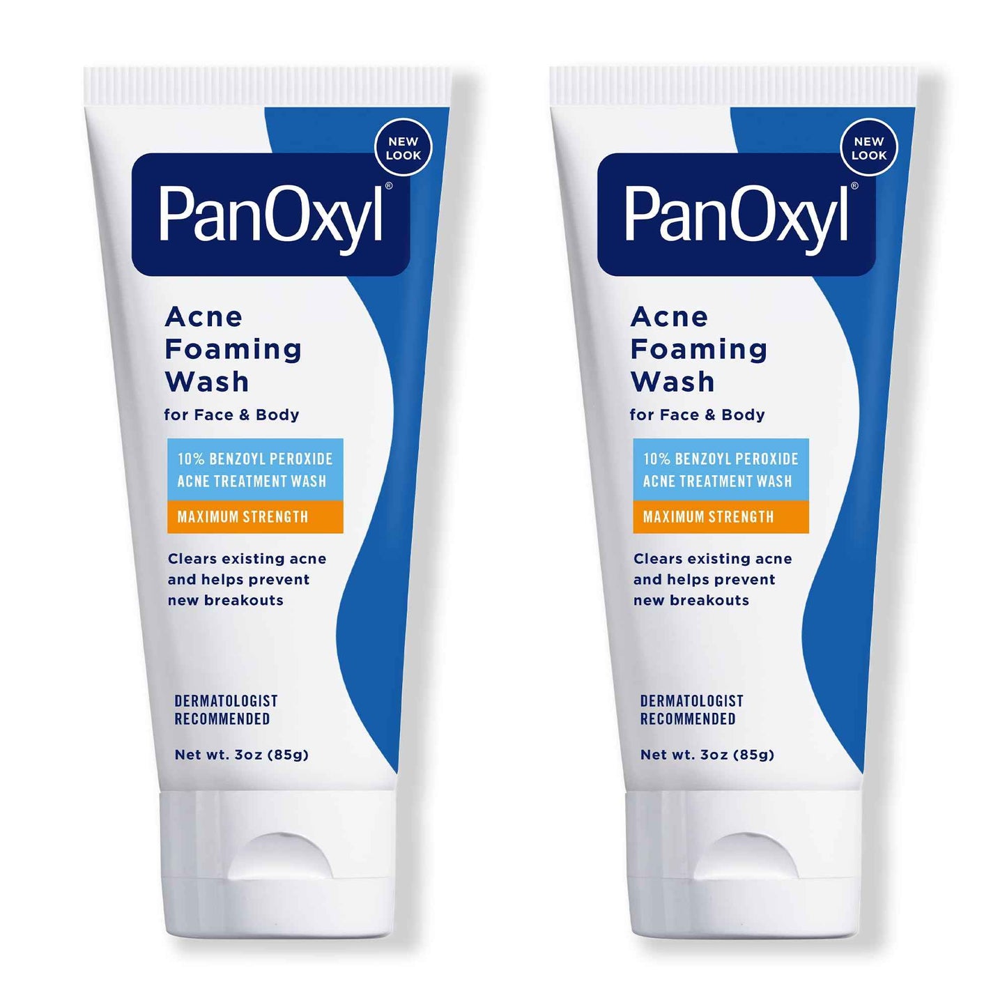 PanOxyl Acne Foaming Wash for face & body Benzoyl Peroxide 10% Maximum Strength Antimicrobial, 3 oz. - Travel Size