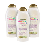 OGX Extra Creamy + Coconut Miracle Oil Ultra Moisture Body Lotion with Vanilla Bean, Fast-Absorbing Body Lotion for All Skin Types, Paraben-Free and Sulfated-Surfactants Free, 19.5 Ounce