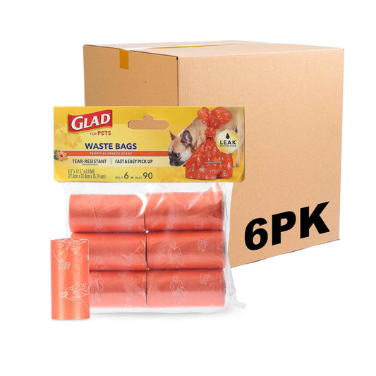 Glad for Pets Extra Large Scented Dog Poop Bags, Heavy Duty Tear-Resistant Pet Waste Pickup Bags, Easy-Tie Handles for Walking, Camping, Travel