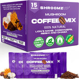 Shroomzup Mushroom Coffee Instant - 15 Single Serve Packets with 4 Mushrooms Lion’s Mane, Reishi Chaga Cordyceps Vegan Nootropic for Energy