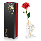 Dipped Rose Real 24K Gold Rose, Genuine One of a Kind Rose Hand Dipped in 24K Golden Roses Romantic Gifts for Women in Her Birthday Anniversary Valentines Day Mothers Day