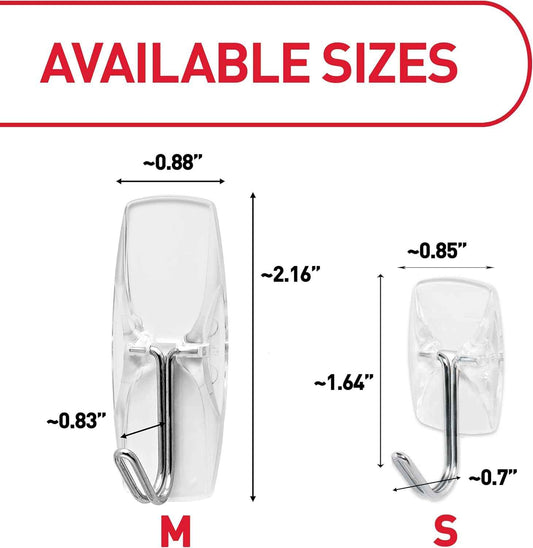 Command Small Clear Wire Toggle Hooks, Damage-Free Hanging with Adhesive, Great for Hanging, Organization and Storage, Holds up to 0.5 lb
