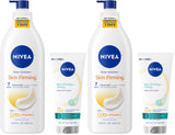 NIVEA Sheer Hydration Skin Firming Body Lotion + Skin Firming & Toning Body Gel Cream with Hyaluronic Acid, Enriched with Q10 and Vitamin C
