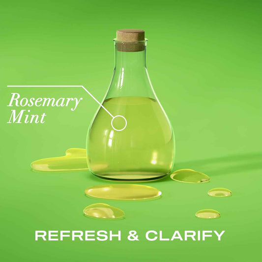 OGX Extra Strength Refreshing Scalp + Rosemary Oil Mint Dry Scalp Treatment, Peppermint & Witch Hazel Scalp Detox, Clarifying Leave-In to Help Remove Buildup and Refresh, Shiny Hair Finish, 4 fl oz