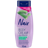 Nair Body Cream Hair Remover, Soothing Aloe and Water Lily, Dermatologist Tested Body Hair Removal Cream, with Evolved Ingredients