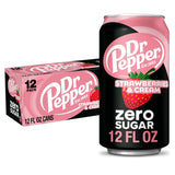 Dr Pepper Strawberries and Cream Soda, 12 fl oz cans, 12 Pack