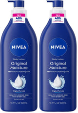 NIVEA Original Moisture Body Lotion with Vitamin E, 48-Hour Body Moisturizer for Normal to Dry Skin, 16.9 Fl Oz Pump Bottle