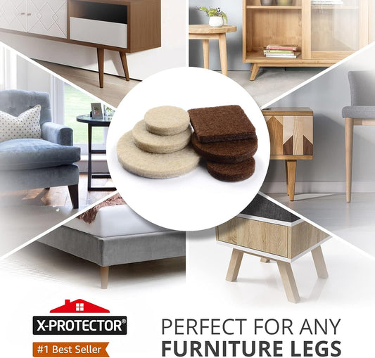 Felt_Furniture_Pads_X-PROTECTOR_133_PCS_Premium_Furniture_Pads_-_Felt_Pads_Furniture_Feet_Best_Wood_Floor_Protectors_-_Protect_Your_Hardwood_&_Laminate_Flooring!_Brown_and_Beige