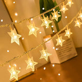 ANJAYLIA 20 LED Star String Lights Fairy Christmas Lights Battery Operated for Indoor & Outdoor, Party, Wedding and Holiday Decorations Warm White