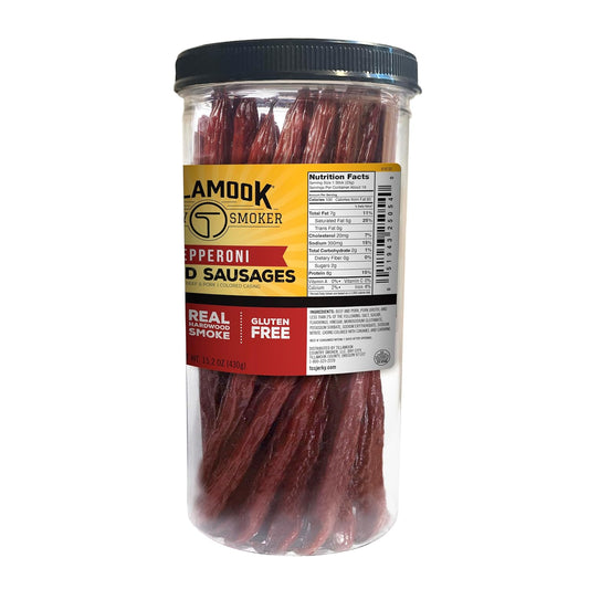 Tillamook_Country_Smoker_Real_Hardwood_Smoked_Sausages,_Pepperoni,_15.2_Ounce_Tall_Jar,_20_Count