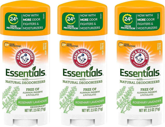 ARM & HAMMER Essentials Deodorant- Solid Oval - Made with Natural Deodorizers- Free From Aluminum, Parabens & Phthalates