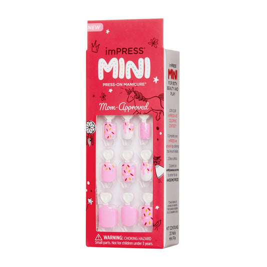 KISS_imPRESS_No_Glue_Mani_Press_On_Nails,_Mini,_'Super_Duper',_Pink,_Kids_Size,_Squoval_Shape,_Includes_20_Nails,_1_Mini_File