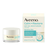 Aveeno Calm + Restore Oat Gel Facial Moisturizer for Sensitive Skin, Fast-Absorbing, Soothing Lightweight Gel Cream with Prebiotic Oat & Feverfew, Fragrance-Free & Hypoallergenic