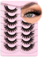 Mink Lashes Fluffy 6D False Eyelashes 17mm Wispy Cat Eye Lashes that Look Like Extensions Strip Lashes Pack Makeup Cosmetic Eyelash Extension Lash Extensions Eyelashes Extensions Lash Extension