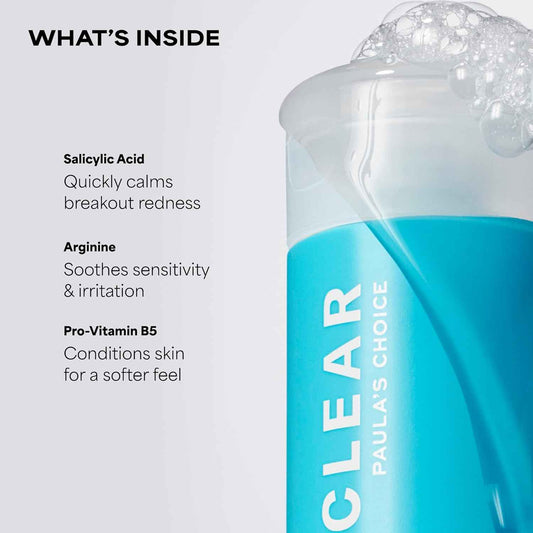 Paula's Choice CLEAR Pore Normalizing Facial Cleanser, Acne Daily Face Wash, Salicylic Acid Face Cleanser for Clogged & Enlarged Pores, Redness, Suitable for Blackhead-Prone Skin Fragrance Free