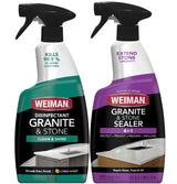 Weiman Disinfectant Safely Clean Disinfect and Shine Granite Marble Soapstone Quartz Quartzite Slate Limestone Corian Laminate Tile Countertop