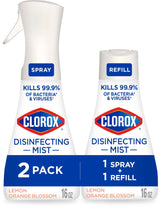 Clorox Disinfecting Mist, Lemon and Orange Blossom, 1 Spray and 1 Refill