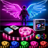 Battery Powered LED Strip Lights with Timer, 6.56 ft RGB DIY Lights with Remote Control for Bedroom, TV, Party, Piano, Cabinet, Decor, Indoor Use