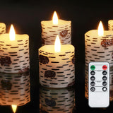 Homemory Flameless Votive Candles with Timer, 2" x 2" Real Wax, 400+Hour Realistic Black Wick Battery Operated Candles, Set of 6 for Wedding, Party and Holiday Decoration (Battery Included)