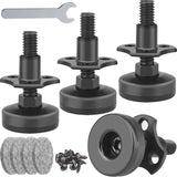 Anwenk Adjustable Leveling Feet Furniture Levelers Table Feet Heavy Duty Leg Levelers for Cabinets Sofa Tables Chairs,Support 1320LBs, T-Nut Kit 3/8”-16 Thread, Large Base- 4 Pack, Black