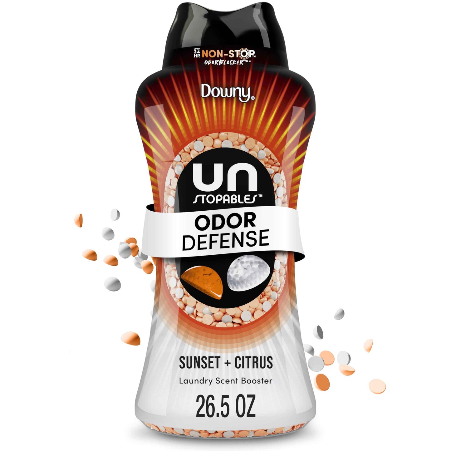 Downy Unstopables Fusions Scent Duos Laundry Scent Booster Beads, Sunset and Citrus Scent, 24hr non-stop freshness with 2 in 1 dual scent laundry scent beads