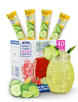 Klass Aguas Frescas Variety Pack, 1 box of Cucumber Limeade, 1 box Strawberry Watermelon, 1 box Hibiscus Berries, 1 box Pineapple Tangerine (40 Total On the Go Packets)