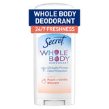 Secret Whole Body Deodorant Stick for Women, Naturally Derived Ingredients, Aluminum Free Deoderant Stick, 72 HR Odor Protection, 2.4 oz