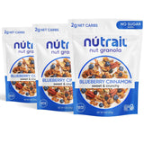 NuTrail Nut Granola Cereal, Blueberry Cinnamon, No Sugar Added, Gluten Free, Grain Free, Keto, Low Carb, Healthy Breakfast Cereal 8 oz.