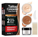 Tattoo Cover Up Makeup Waterproof, Body & Leg Scar Concealer, Suitable for Scars, Dark Spots, Vitiligo, 2 Colors